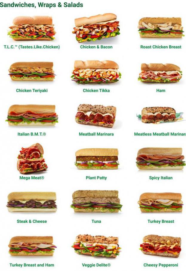 Menu - Sandwiches, Wraps & Salads . Subway (2021-05-31-2021-05-31)