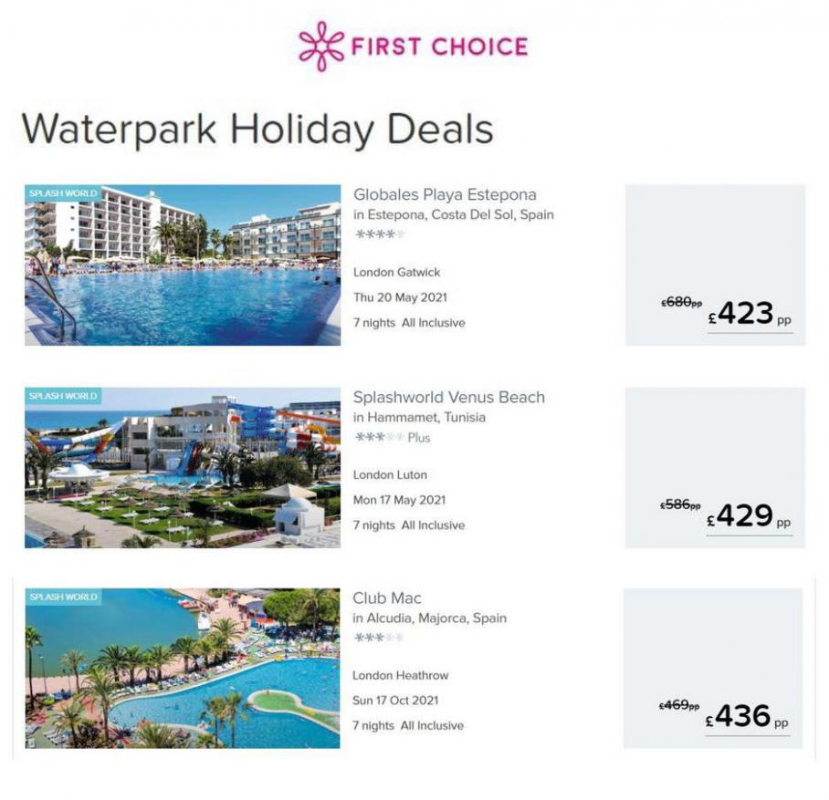 Waterpark Holiday Deals . First Choice (2021-05-22-2021-05-22)