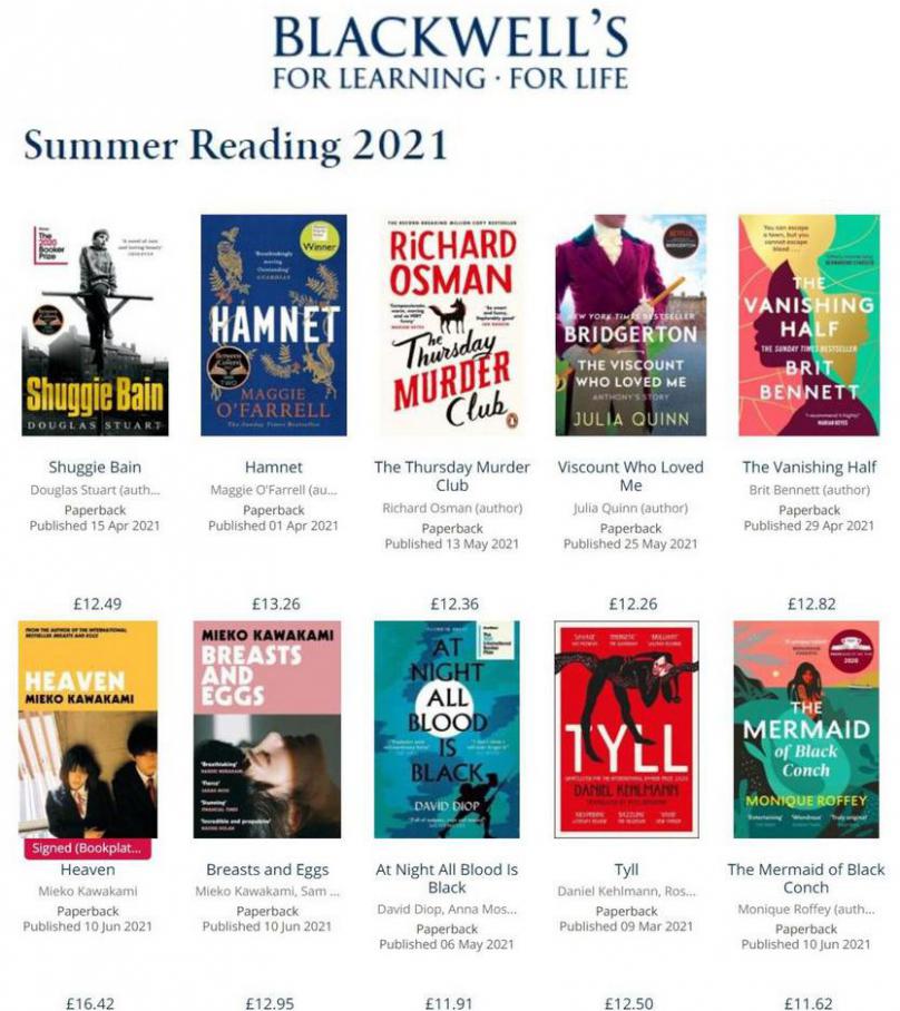 Summer Reading. Blackwell's (2021-07-11-2021-07-11)