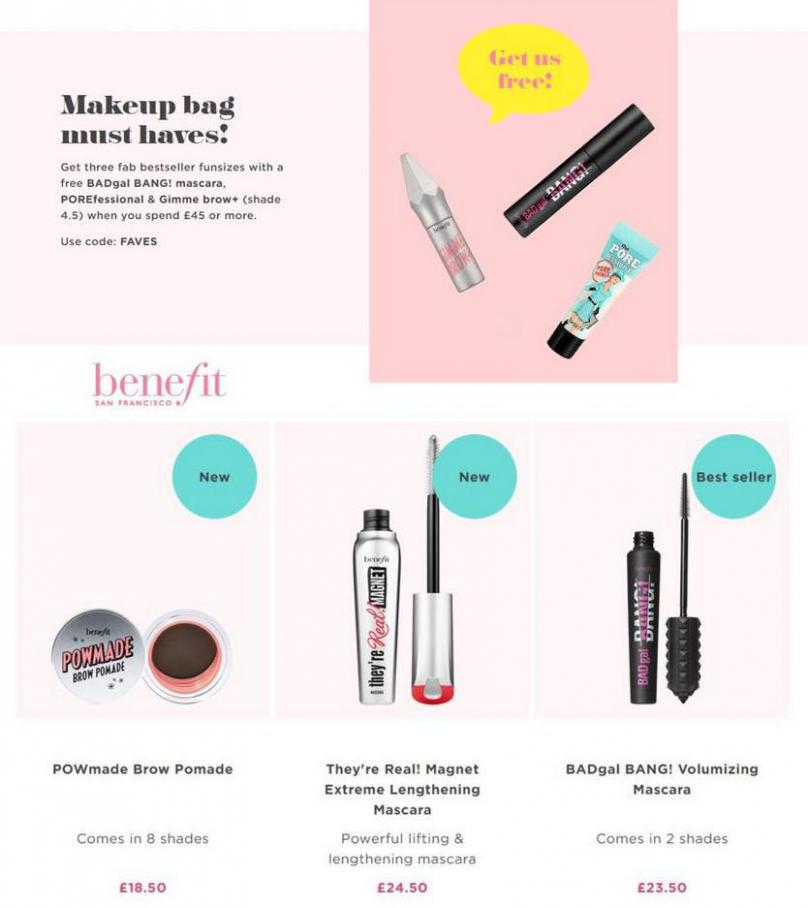 Special Offers. Benefit Cosmetics (2021-10-06-2021-10-06)