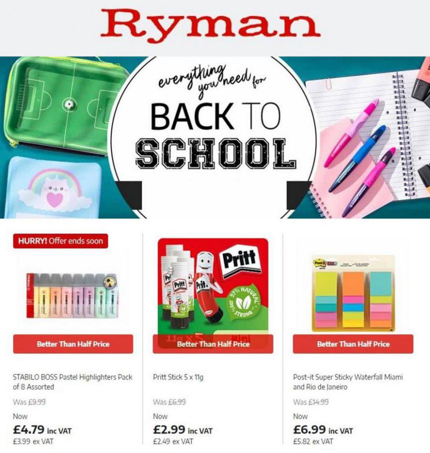 Back To School. Ryman (2021-09-16-2021-09-16)