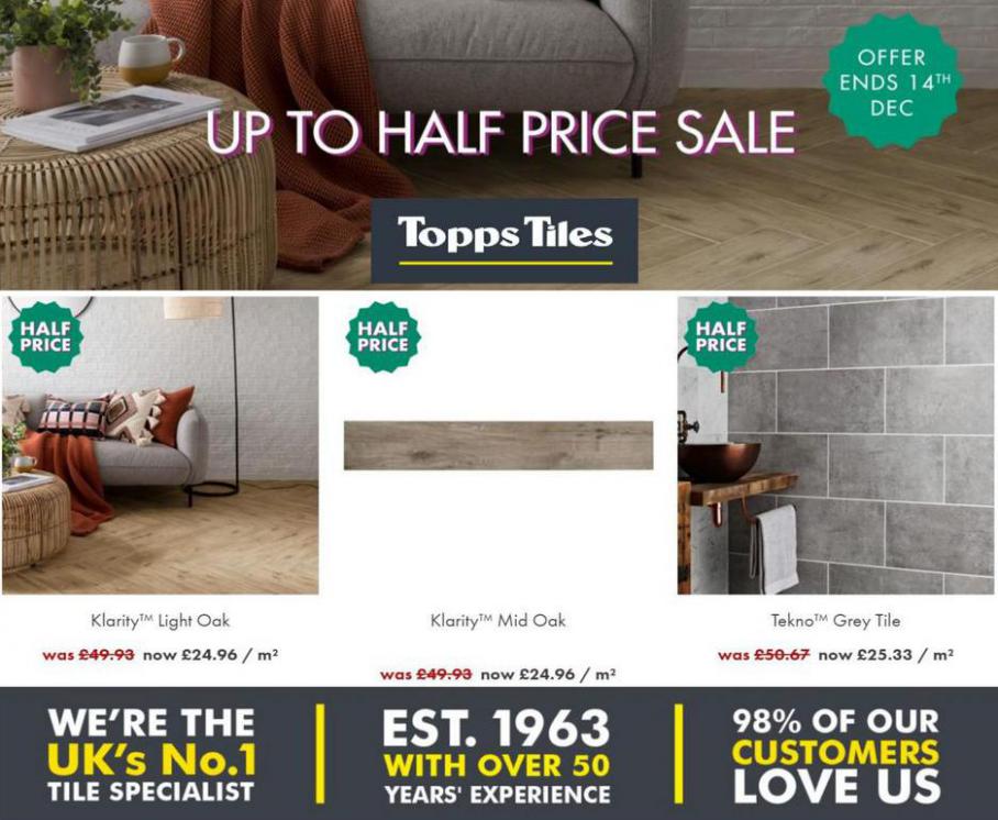 Up to half price Sale. Topps Tiles (2021-12-14-2021-12-14)