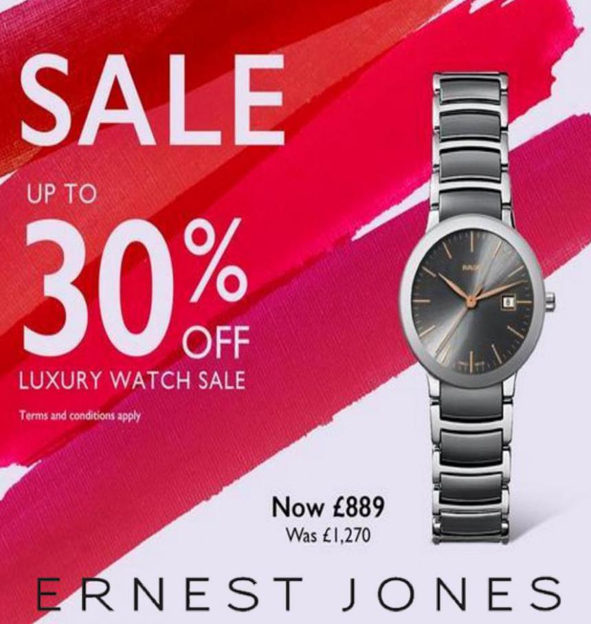 Luxury Watch Sale up to 30% off. Ernest Jones (2021-10-31-2021-10-31)
