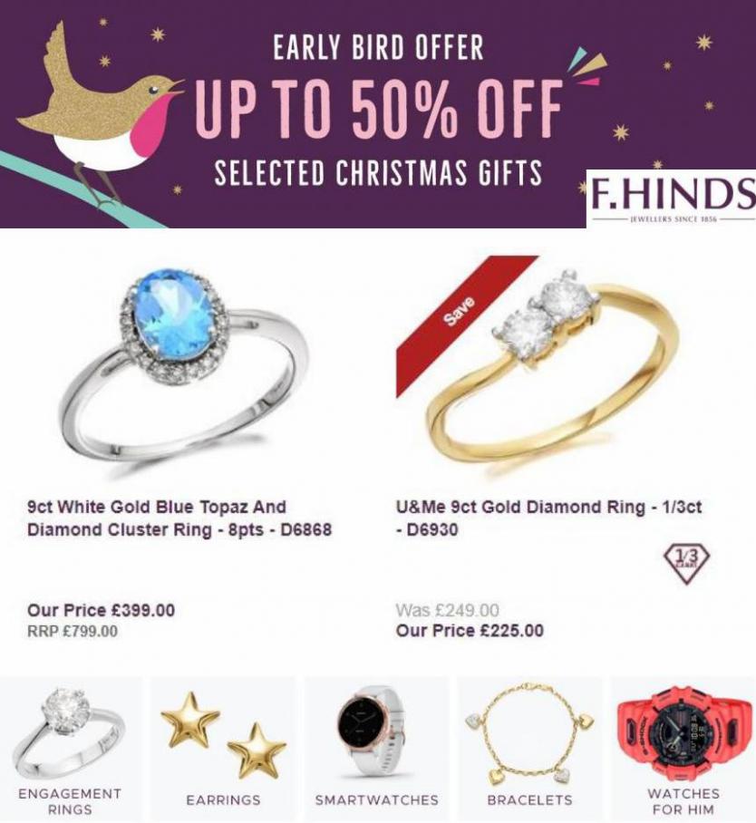 Early Bird Offer: Up To 50% Off. F. Hinds (2021-11-18-2021-11-18)