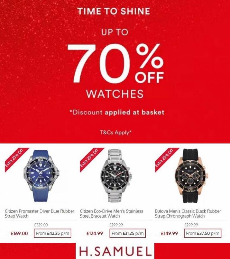 Up To 70% Off Watches. H. Samuel (2021-12-15-2021-12-15)