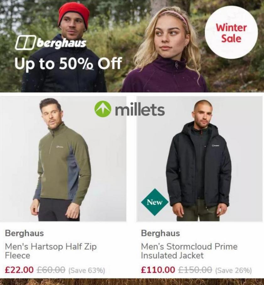 Berghaus up to 50% Off. Millets (2022-01-31-2022-01-31)
