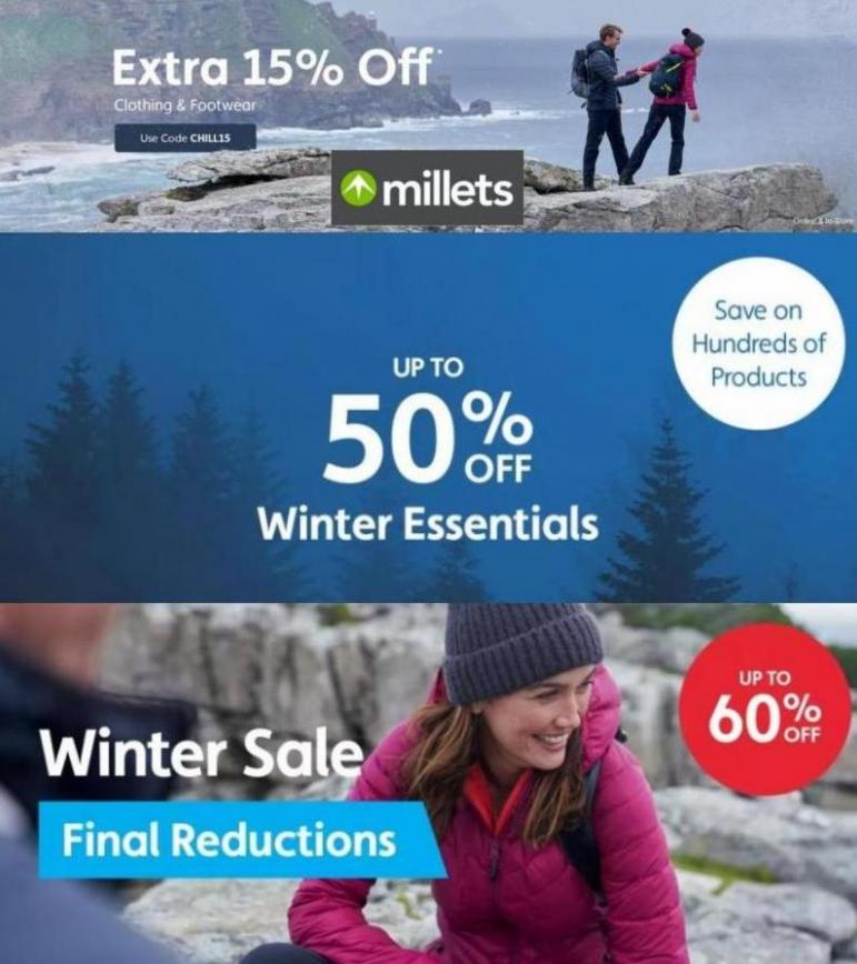 Extra 15% Off Clothing & Footwear. Millets (2022-02-21-2022-02-21)