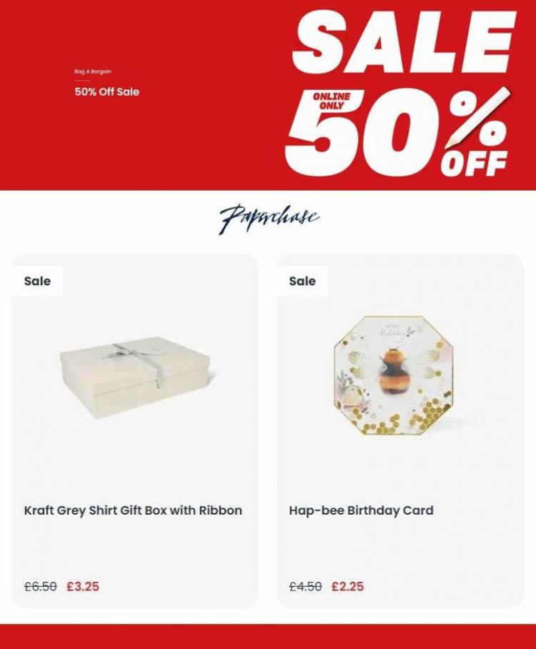 50% Off Sale. Paperchase (2022-04-25-2022-04-25)