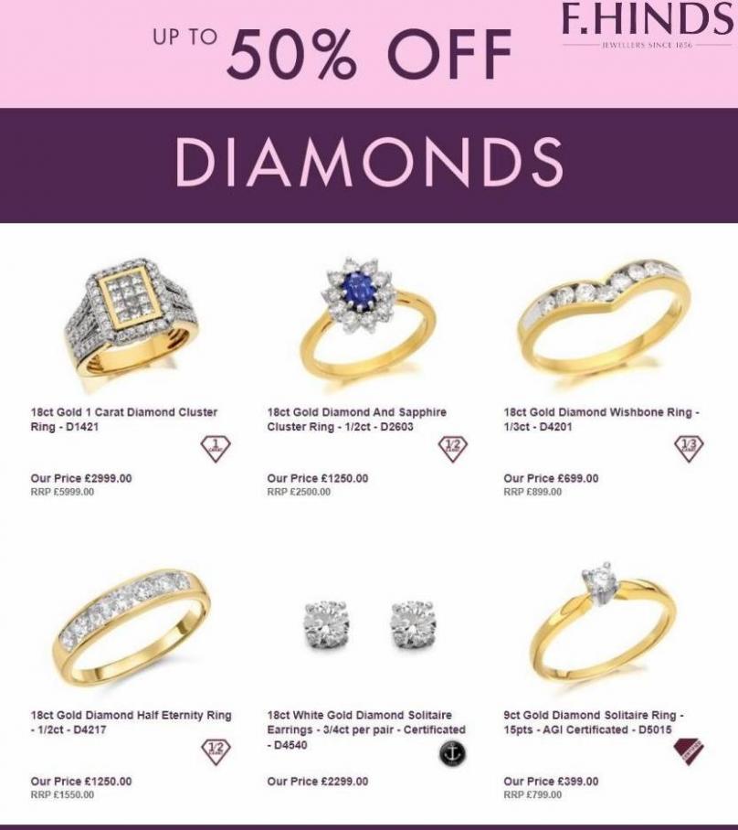 Up To 50% Off Diamonds. F. Hinds (2022-04-13-2022-04-13)