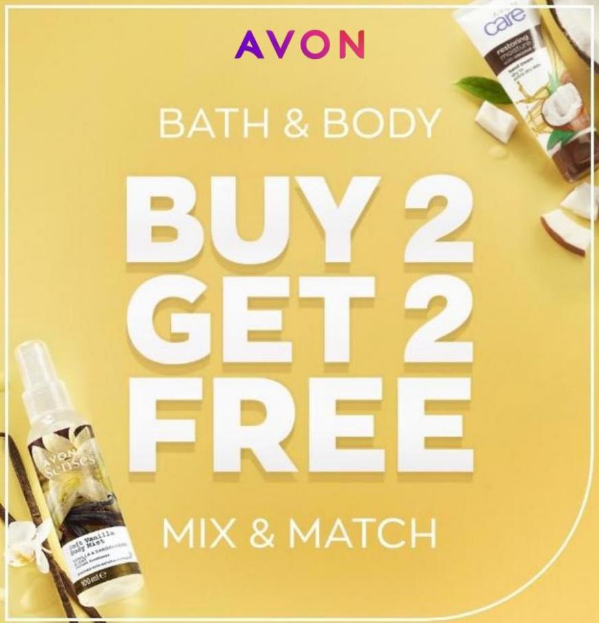 Buy 2 Get 2 Free Bath & Body. Avon (2022-04-17-2022-04-17)