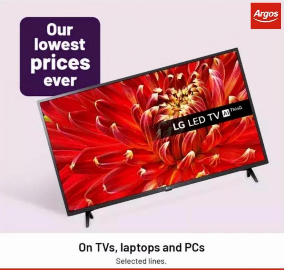 Lowest Prices Ever On TVs, Laptops and PCs. Argos (2022-05-10-2022-05-10)