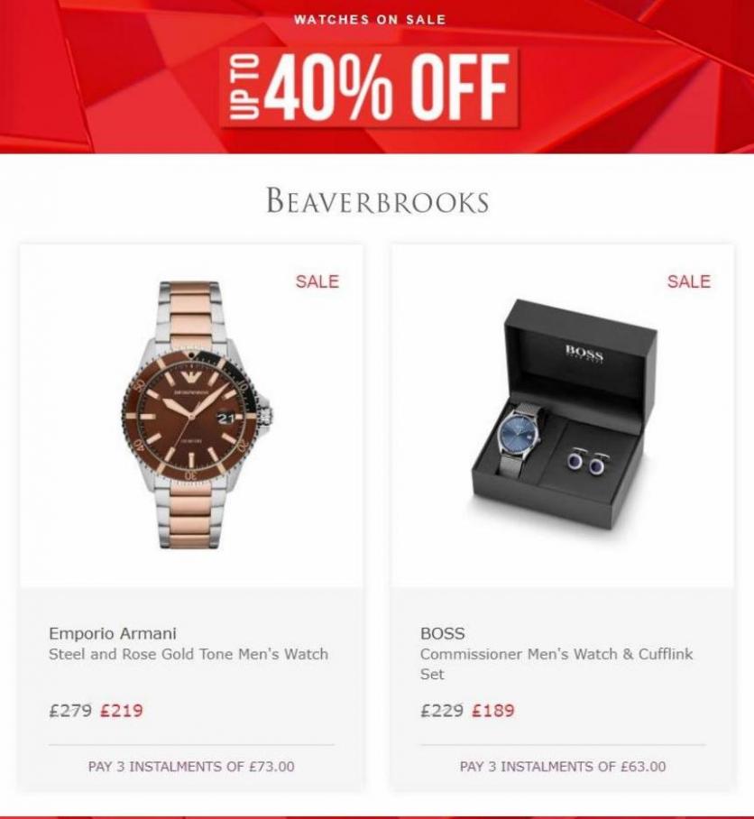 Up To 40% Off Watches. Beaverbrooks (2022-05-19-2022-05-19)