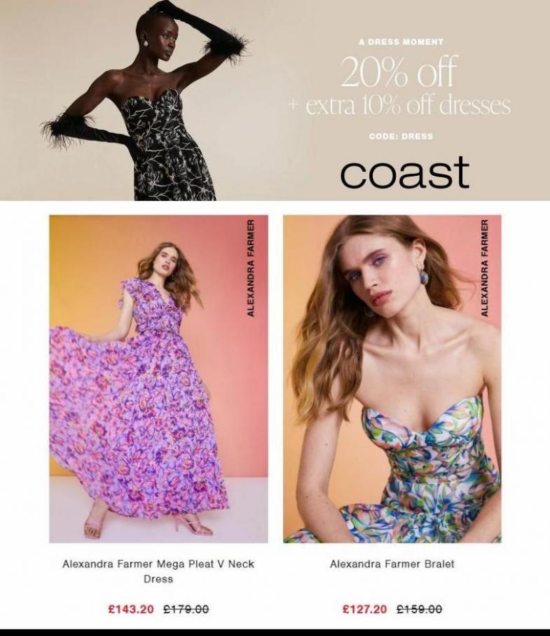 20% Off + Extra 10% Off Dresses. Coast (2022-05-09-2022-05-09)