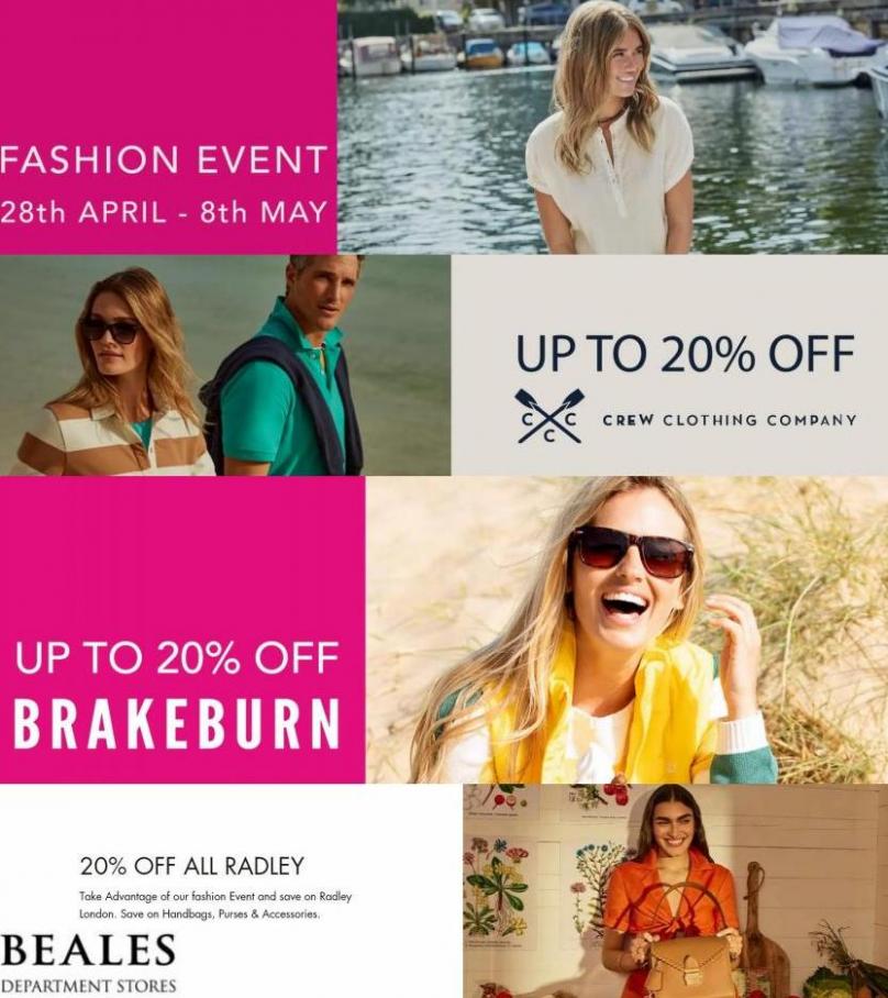 Fashion Event - Up To 20% Off. Beales (2022-05-08-2022-05-08)
