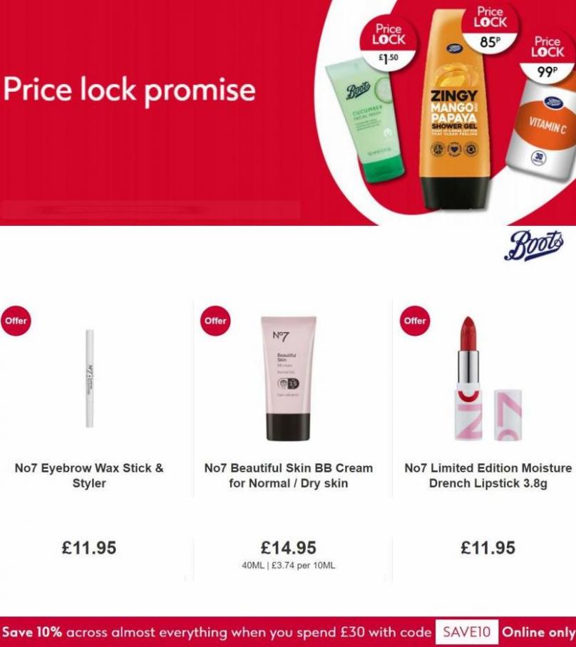 Price Lock Offers. Boots (2022-07-03-2022-07-03)