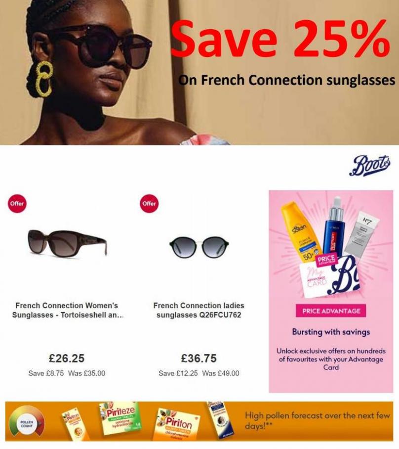 Save 25% On French Connection sunglasses. Boots (2022-06-24-2022-06-24)