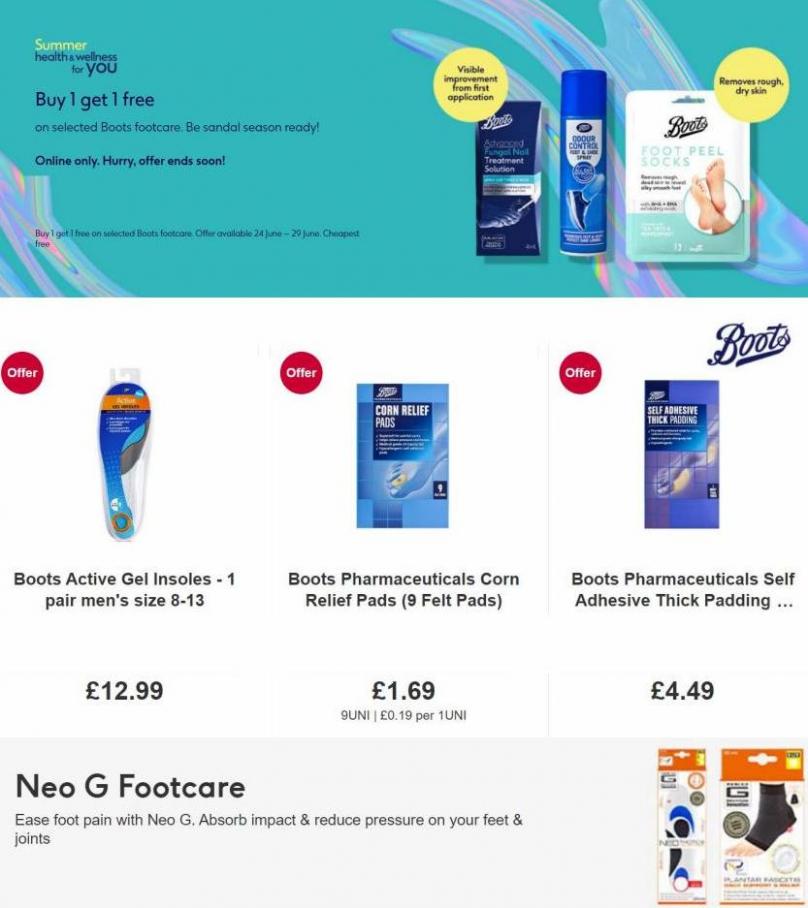 Buy one get one free on selected Boots Footcare. Boots (2022-07-03-2022-07-03)