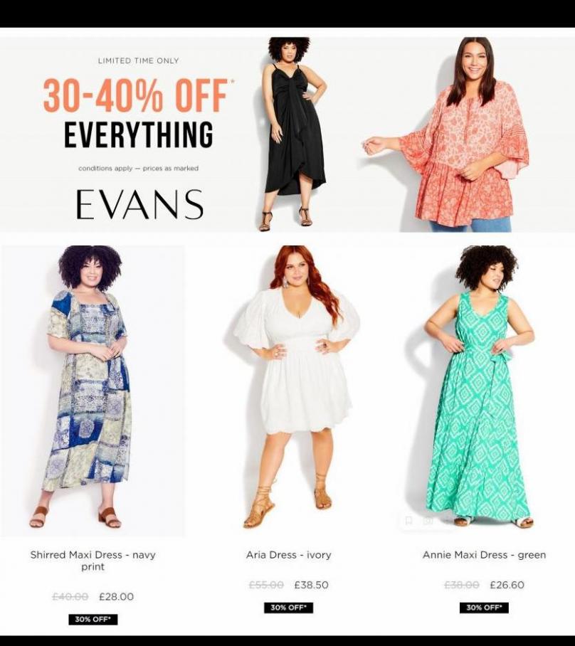 30-40% off Everything. Evans (2022-07-07-2022-07-07)