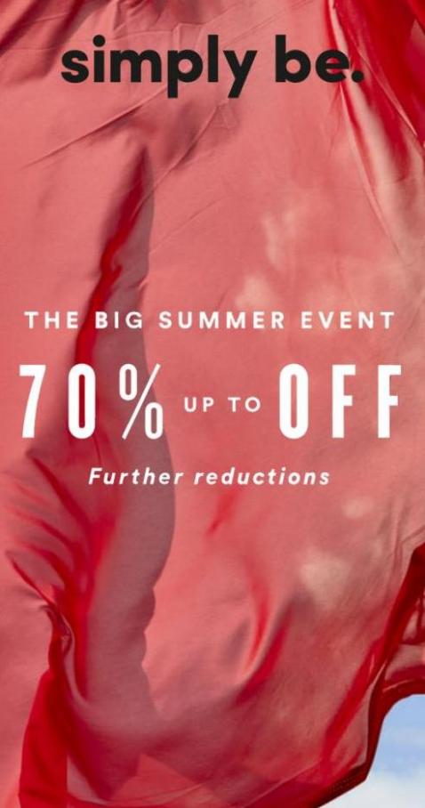 The big summer event up to 70% off. Simply Be (2022-07-31-2022-07-31)