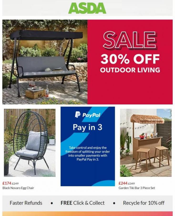 Sale 30% off Outdoor Living. Asda (2022-07-13-2022-07-13)