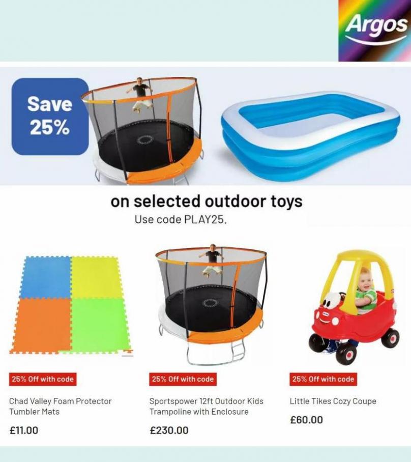 Save 25% on outdoor toys. Argos (2022-07-12-2022-07-12)
