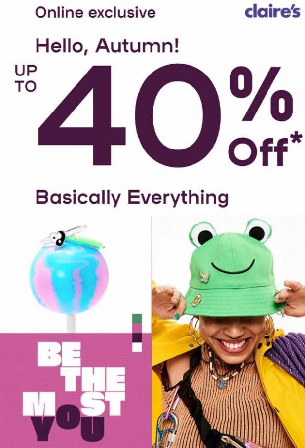 Up to 40% OFF. Claire's (2022-10-12-2022-10-12)