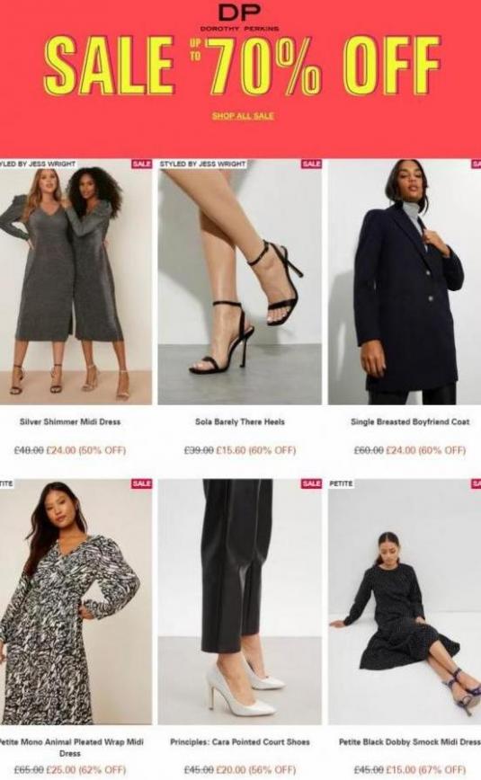 Sale up to 70% off. Dorothy Perkins (2023-01-05-2023-01-05)