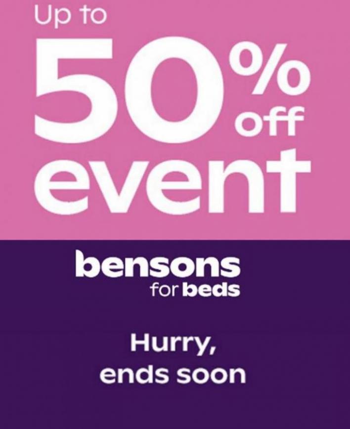 Up to 50 % off event. Bensons for Beds (2022-12-19-2022-12-19)
