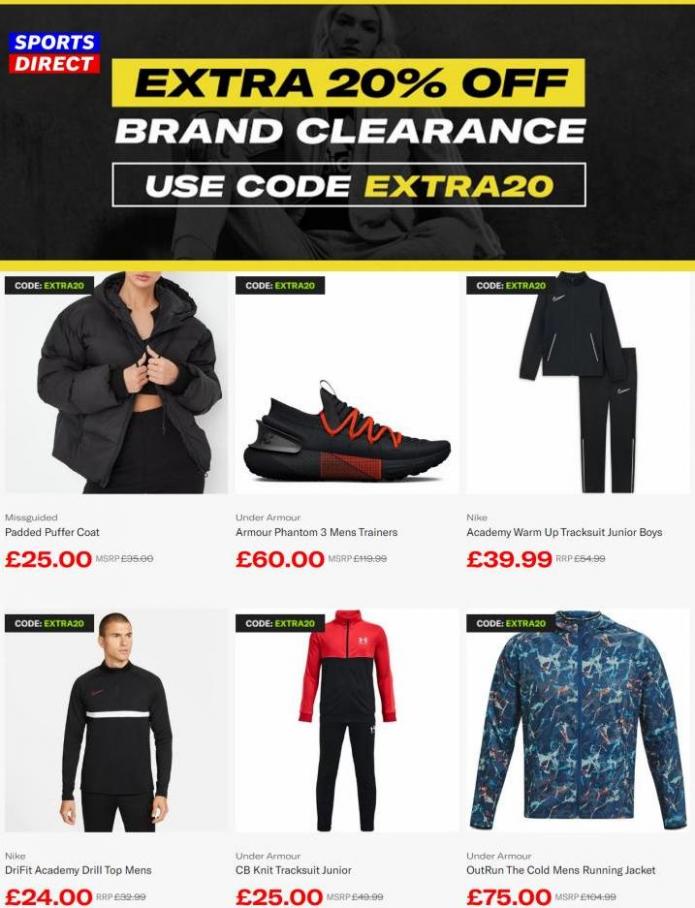 Extra 20% off. Sports Direct (2023-04-21-2023-04-21)