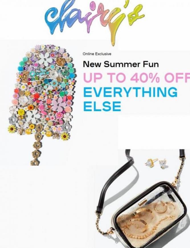 Newe Summer Fun up to 40% Off. Claire's (2023-08-06-2023-08-06)