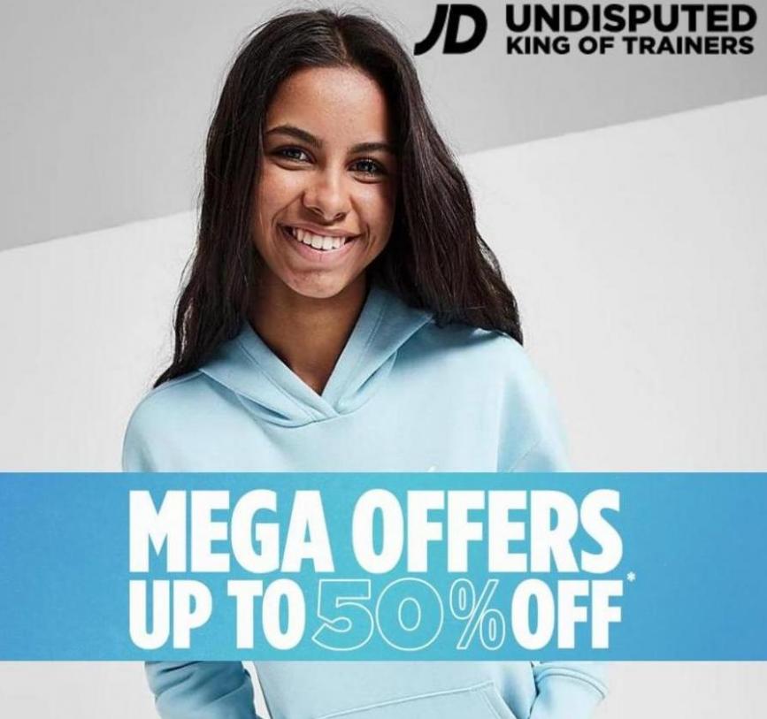 Mega Offers up to 50% Off. JD Sports (2023-08-09-2023-08-09)