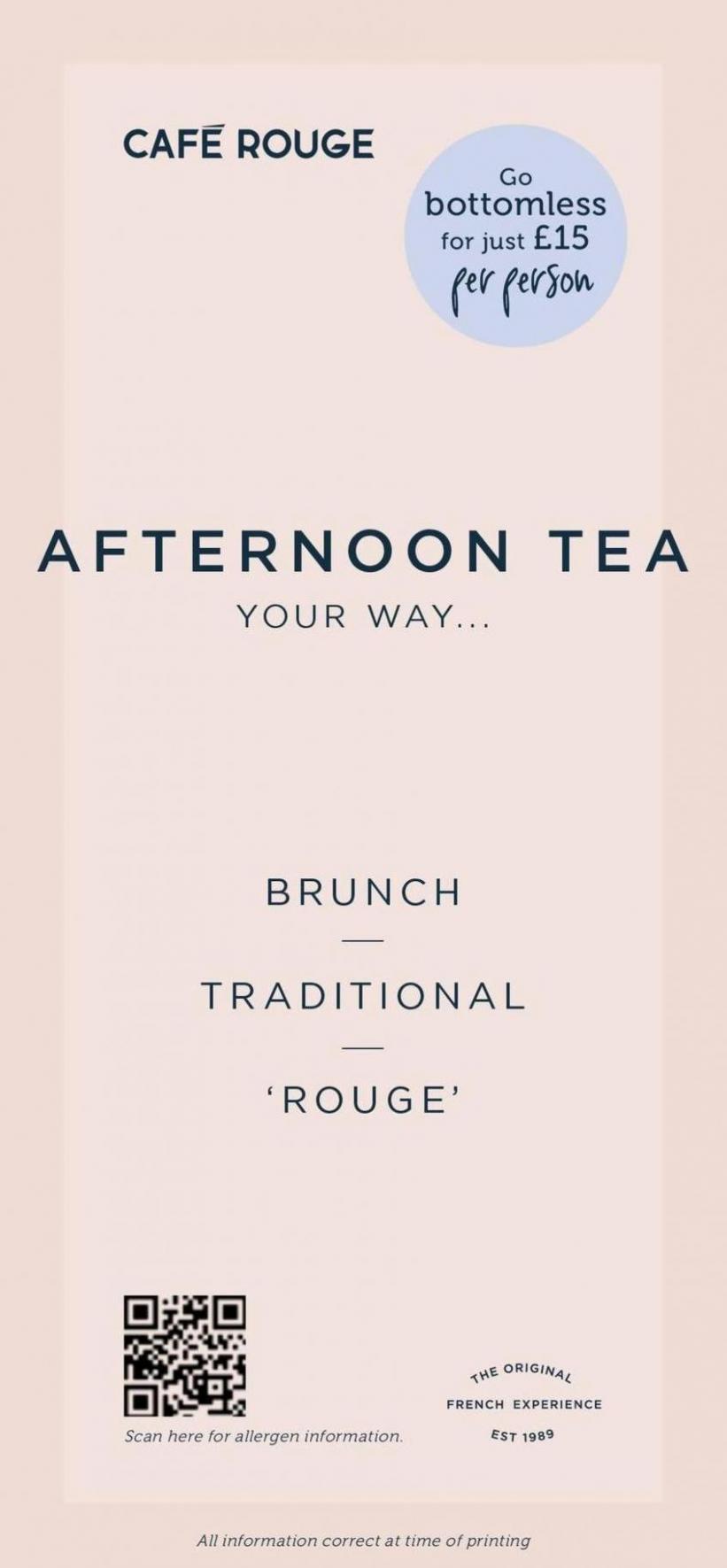 Afternoon tea Menu. Cafe Rouge (2023-12-31-2023-12-31)