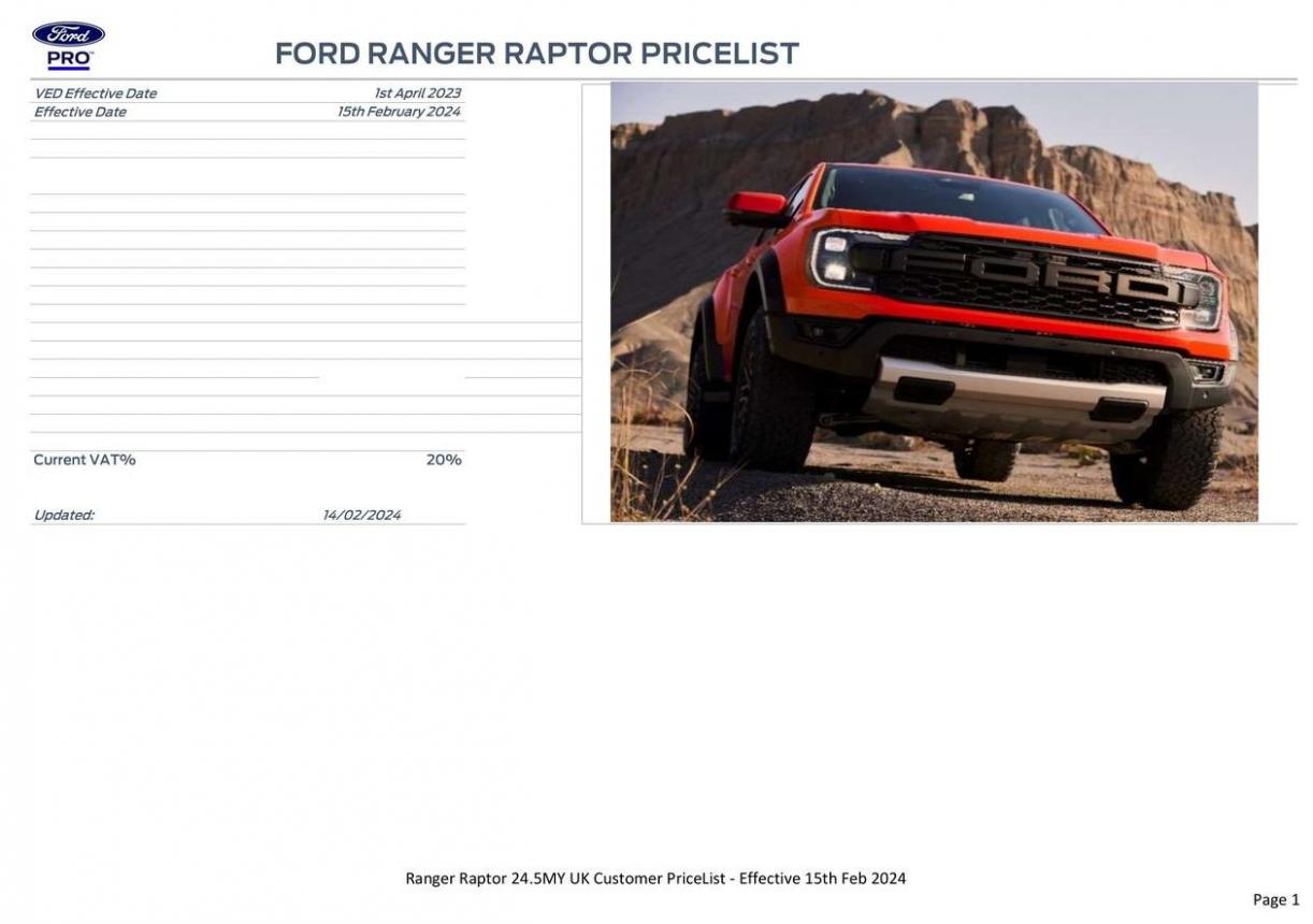 FORD RANGER RAPTOR. Ford (2024-08-31-2024-08-31)